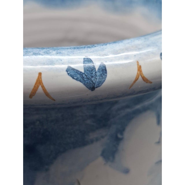 Hand-Painted Albisola Glazed Ceramic Vase by Giuseppe Mazzoni, 1960s For Sale - Image 10 of 12