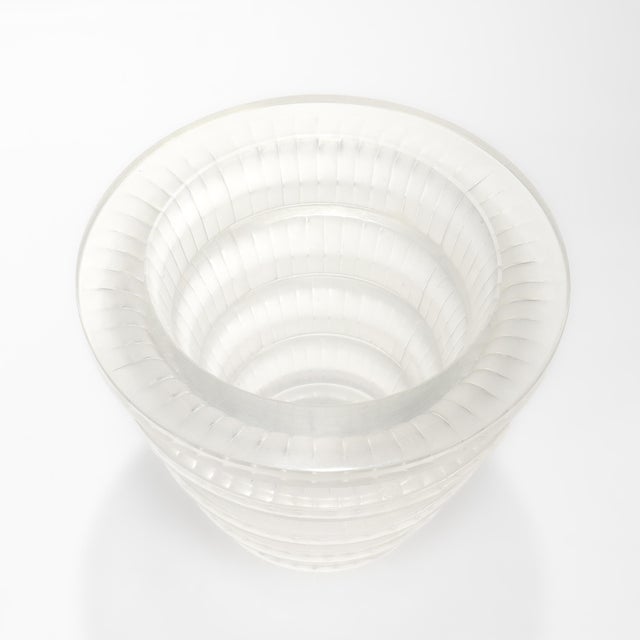 Vintage Lalique Mid-Century Marc Lalique Era 'Chevreuse' French Art Glass Vase For Sale In Philadelphia - Image 6 of 11