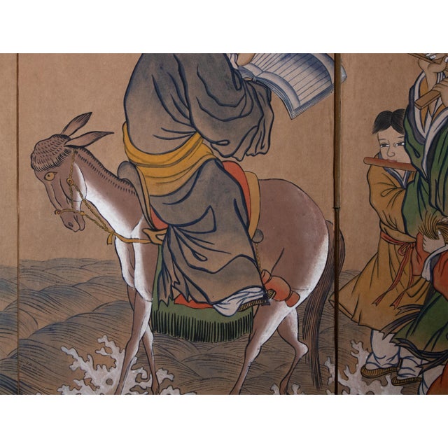 C. 1960-1970s Painted Daoist Screen by Ishida For Sale - Image 11 of 18
