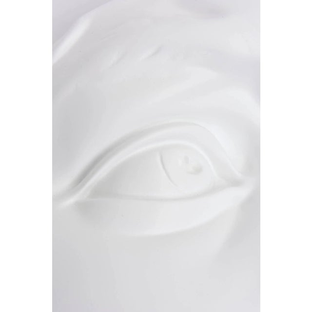 Plastic Vintage 1960's White Resin and Plaster Face Wall Sculpture For Sale - Image 7 of 11