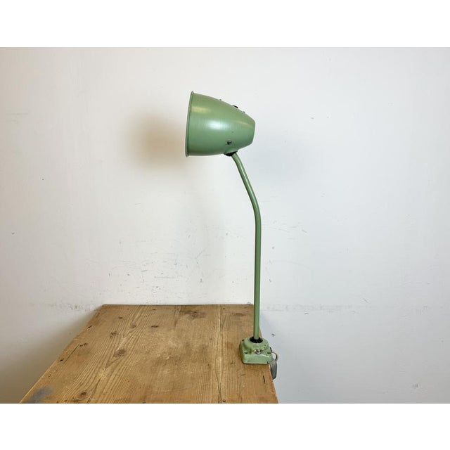 Industrial Green Workshop Table Lamp, 1960s For Sale - Image 4 of 18