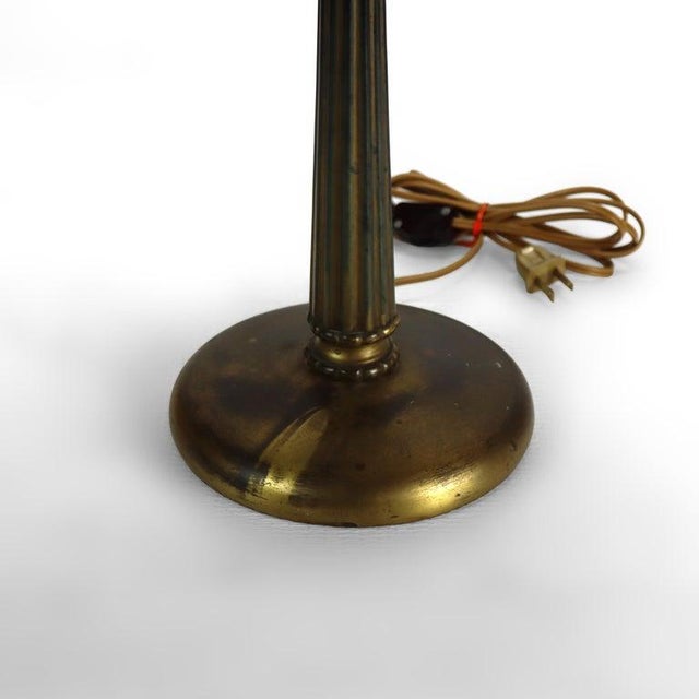 Arts & Crafts Pittsburg School Reverse Painted Landscape Table Lamp C1920 For Sale - Image 4 of 14