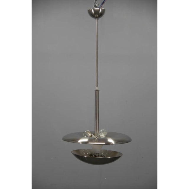 Bauhaus Nickel Pendant Light by Franta Anyz for Ias, 1920s For Sale - Image 6 of 16