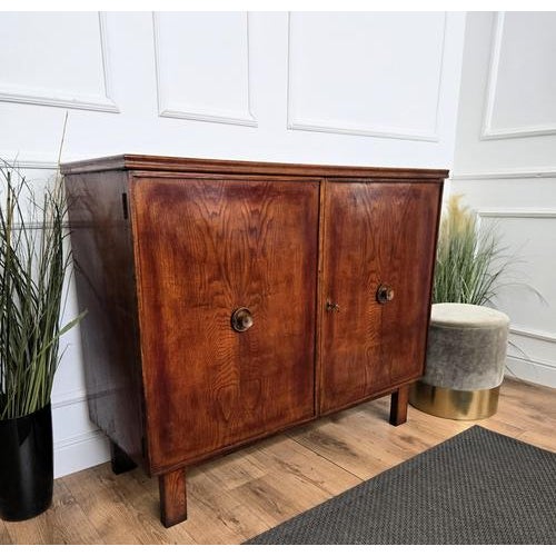 Gold Mid-Century Modern Art Deco Italian Wooden Sideboard, 1970s For Sale - Image 8 of 10