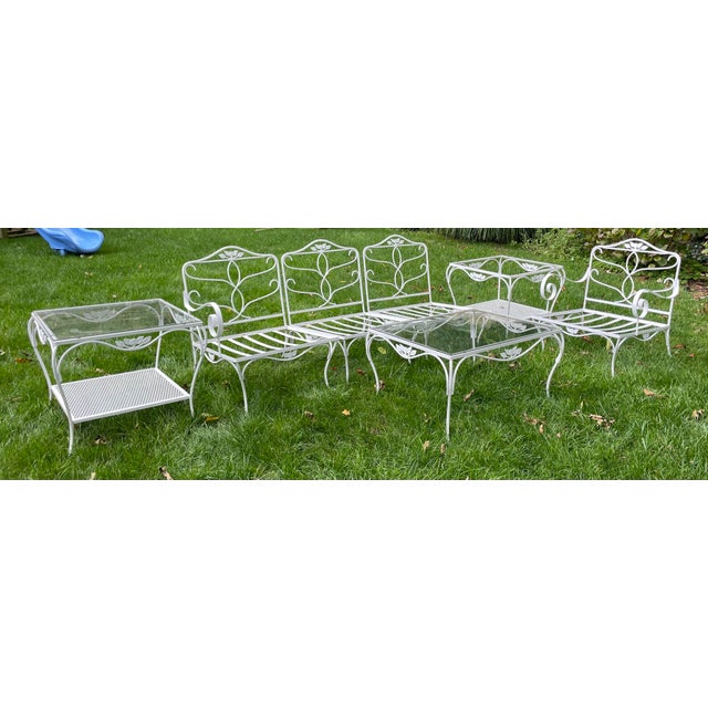 American 1960s Salterini Wrought Iron Full Patio Seating & Tables Set, 14 Pieces For Sale - Image 3 of 12