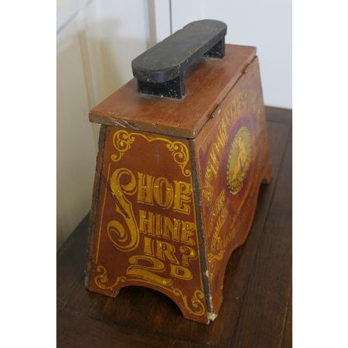 1960s Folk Art Boot and Shoe Cleaning Box with Foot Shaped Shoe Rest, 1960 For Sale - Image 5 of 6