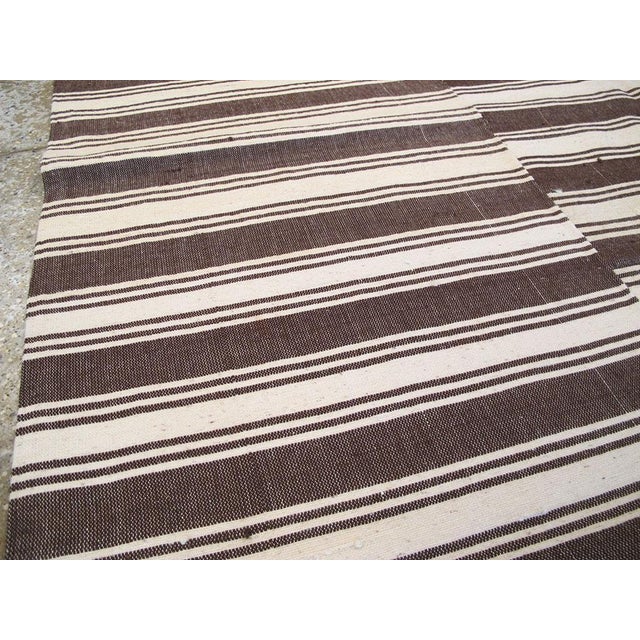 Galerie Shabab Collection Mid-20th Century Turkish Flat-Weave Kilim Accent Rug in Brown, Cream, & Black For Sale In New York - Image 6 of 10