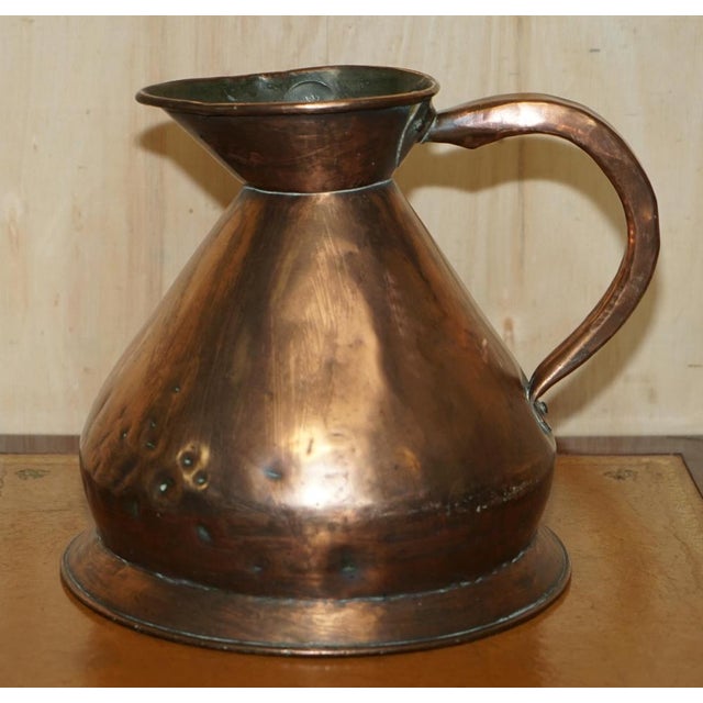 Victorian Hallmarked & Stamped 2 Gallon Copper & Brass Pitcher For Sale - Image 11 of 16
