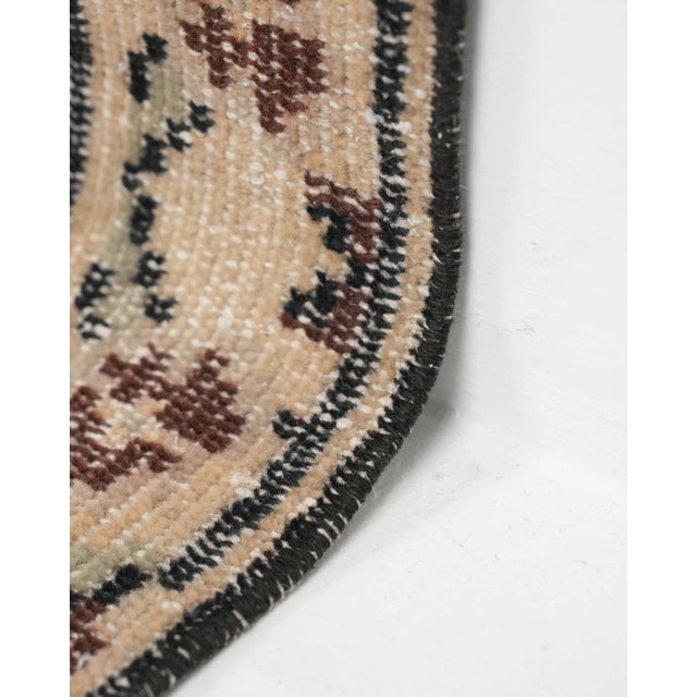 Brown 1970s Vintage Turkish Oushak Handmade Wool Cotton Brown Area Rug For Sale - Image 8 of 11
