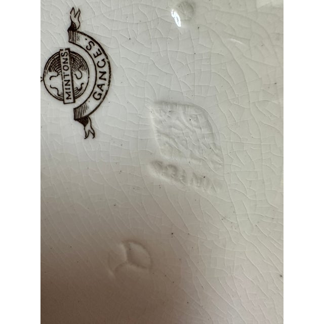 Art Nouveau Antique 19th Century Minton England 9.5" Diameter Soup Bowls Ribbed "Ganges" Pattern - Set of Five(5) For Sale - Image 3 of 18