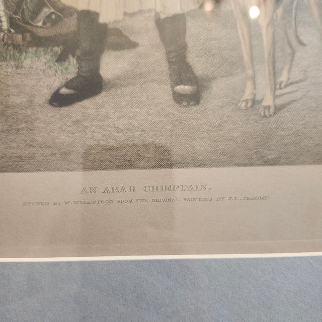 Vintage print of "A Bashi-Bazouk and His Dog" By Jean-Leon Gerome. The print is after the original 1865 painting. He was a...