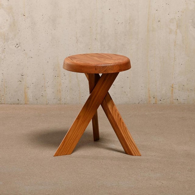Stool S31 Model in Elmwood by Pierre Chapo, France For Sale - Image 6 of 18