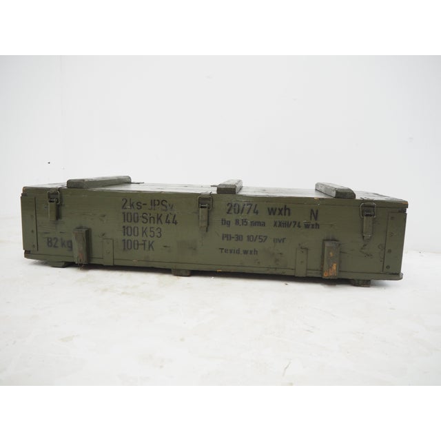 Industrial Wooden Army Crate, 1960s For Sale - Image 6 of 16