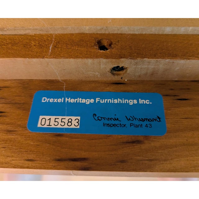 Drexel Heritage Chinese Chippendale Banded Mahogany Side Tables, Pair For Sale - Image 14 of 15