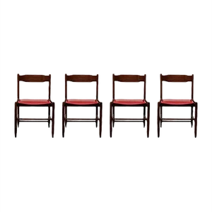 Mid-Century Dining Chairs in Skai and Beech by Gianfranco Frattini, 1960s, Set of 4