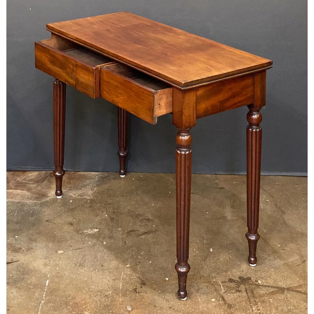 English Console Serving or Hall Table of Mahogany With Two Drawers For Sale In Austin - Image 6 of 12