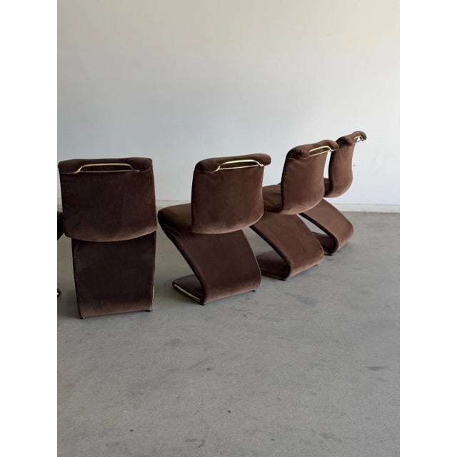 Vintage Z Chairs Attributed to Gaston Rinaldi- Set of 8 For Sale - Image 13 of 14