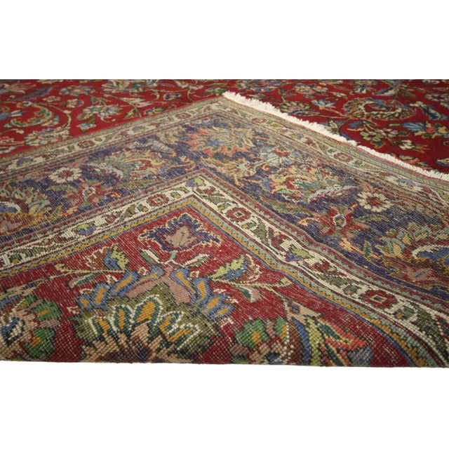 Vintage Persian Tabriz Rug - 09'10 X 13'01 For Sale - Image 4 of 5