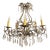 Victorian Wrought Iron & Crystal 5 Arm Chandelier For Sale