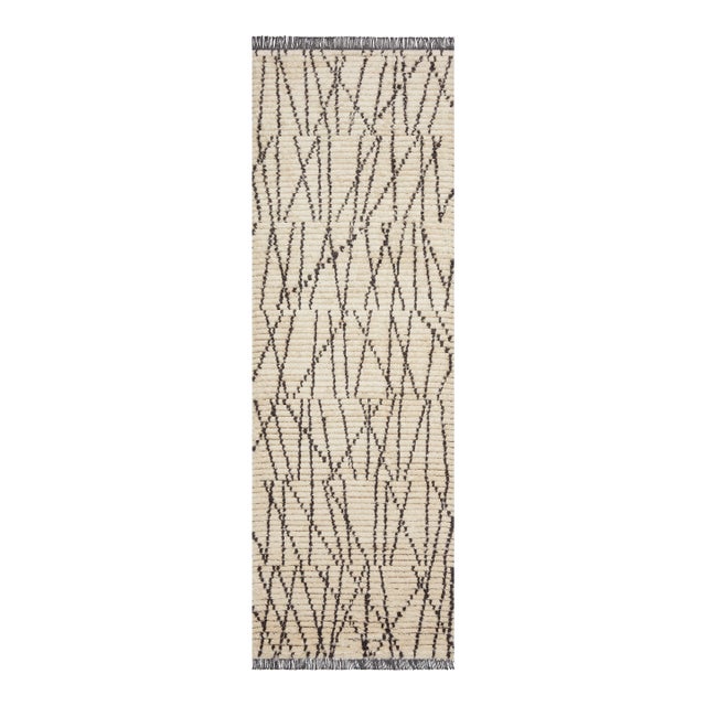 Chris Loves Julia x Loloi Alice Rug Cream / Charcoal 2'-7" x 8'-0" Runner Rug For Sale