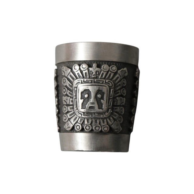 1980s 1980s Incan Deities Pewter Shot Glasses by Schohaus of Bolivia - Set of 6 For Sale - Image 5 of 9