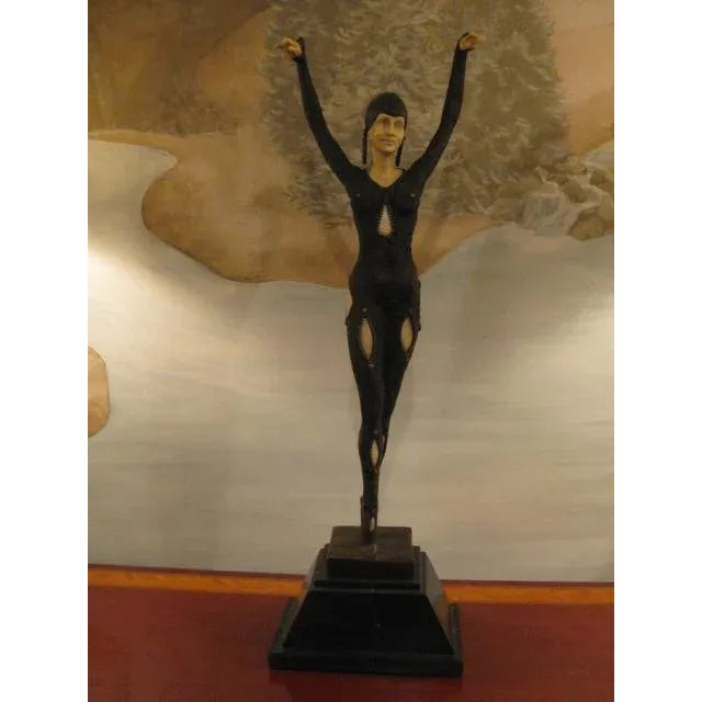 2010s Nouveau Bronze Dancer Decorative Statue For Sale - Image 5 of 5