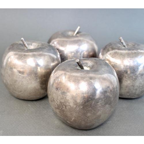 Almazán Silver-Plated Fruit Sculptures of Banana Bunch and Apples, 1970s, Set of 5 For Sale - Image 18 of 18