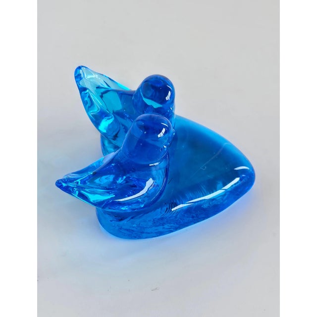 1990s Vintage Bluebird of Happiness Glass Art For Sale - Image 4 of 11