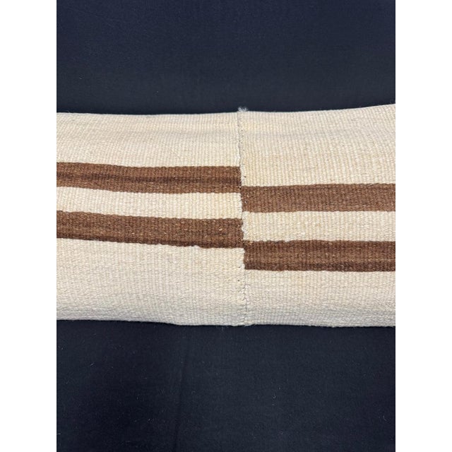 Contemporary Turkish Hemp Pillow Cushion Natural Beige Brown Cushion Cover 14"x45" For Sale - Image 3 of 4
