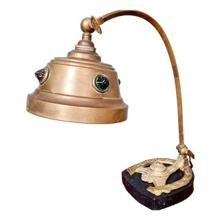 Art Nouveau Desk Lamp in Brass and Black Marble, 1910s For Sale