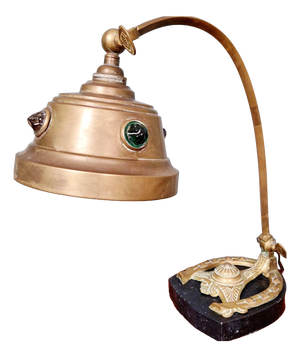 Art Nouveau Desk Lamp in Brass and Black Marble, 1910s
