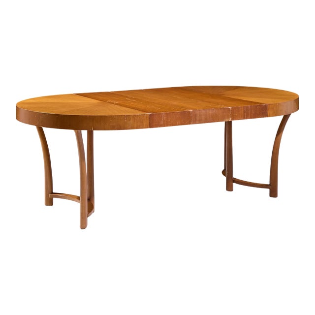 t.h. Robsjohn Gibbings for Widdicomb Mid Century Walnut Expanding Dining Table With 3 Leaves For Sale