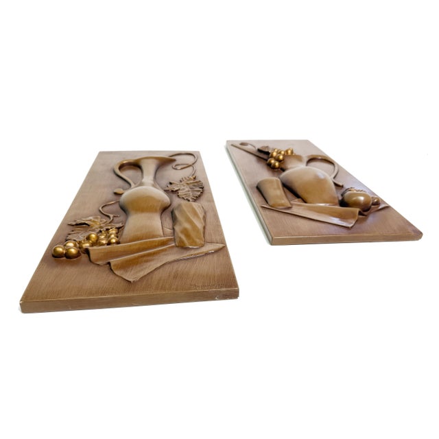 Capture the warmth and sophistication of 1970s décor with this striking pair of vintage Florentine Art Studio wall...