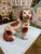 Charming Pair of Vintage Staffordshire Style Spaniels With Gilt Chain Collars and Parted Legs, Red & Cream Porcelain Dogs For Sale - Image 13 of 17