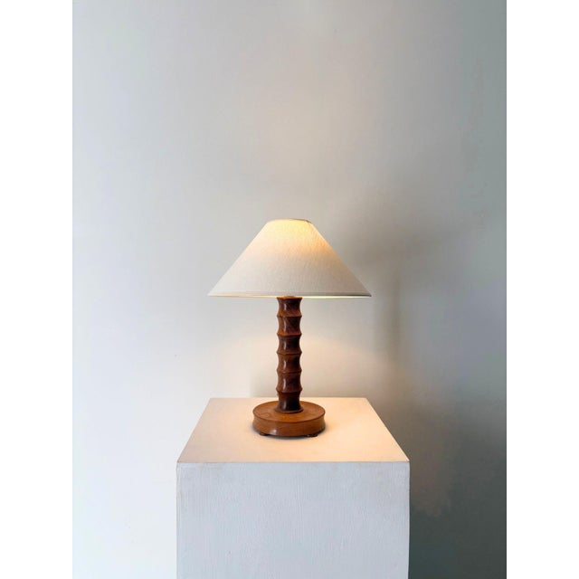 20th Century Hand Turned Table Lamp, France, 1940s For Sale - Image 6 of 8