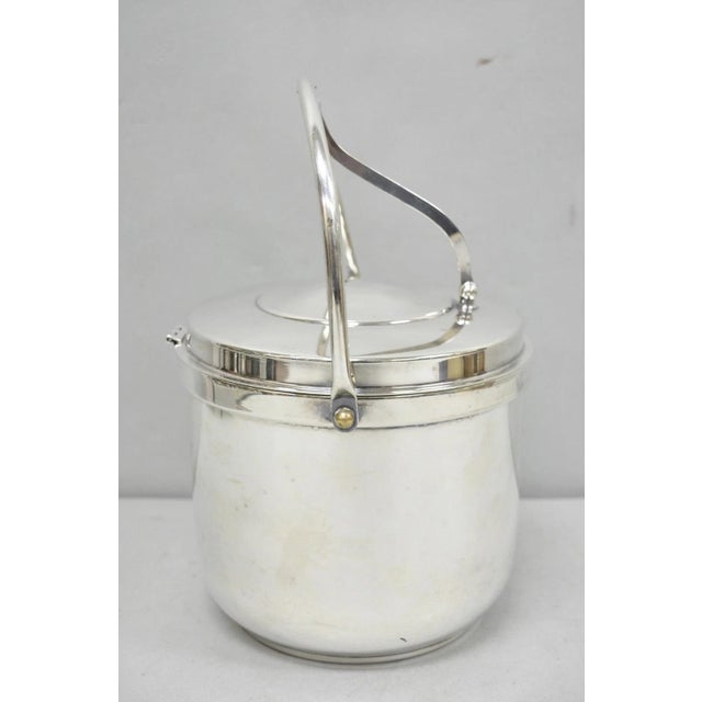 Mid-Century Modern Mid 20th Century Gorham Yc141 Mid Century Modern Silver Plated Reticulating Hinge Ice Bucket For Sale - Image 3 of 16