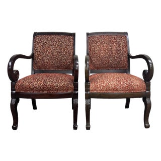 Vintage Flexsteel French Empire Style Armchairs - Pair For Sale