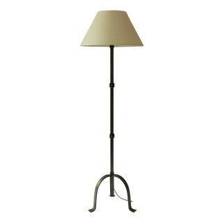 French Brutalist Wrought Iron Floor Lamp in the style of the Marolles Artisans, 1950s-1960s For Sale
