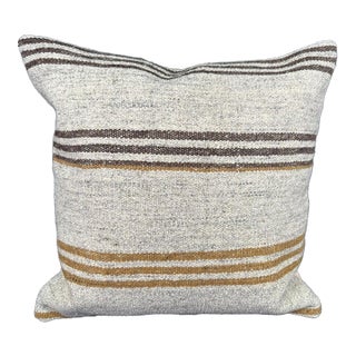 Turkish Hemp Pillow Cushion Natural Beige Brown Cushion Cover 20"x20" For Sale
