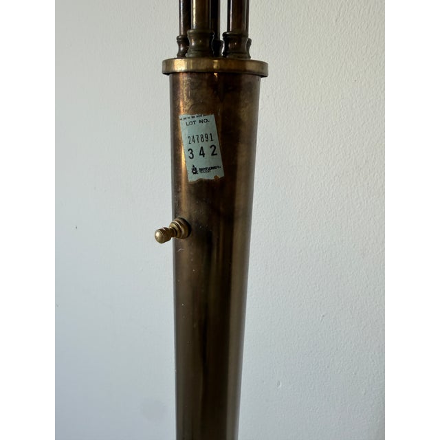 1970s Mid-Century Modern Five-Light Brass & Metal Arched Floor Lamp For Sale - Image 4 of 12