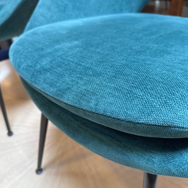 Teal West Elm Orb Dining Chairs, Pair For Sale - Image 8 of 12