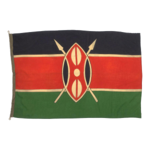 Vintage Wool Hand-Painted Flag of Kenya