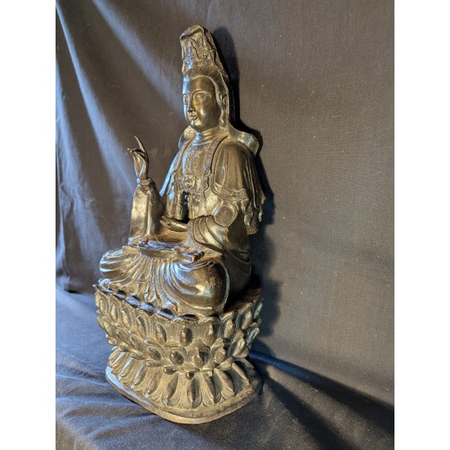 Cast Iron Bodhisattva For Sale - Image 4 of 5