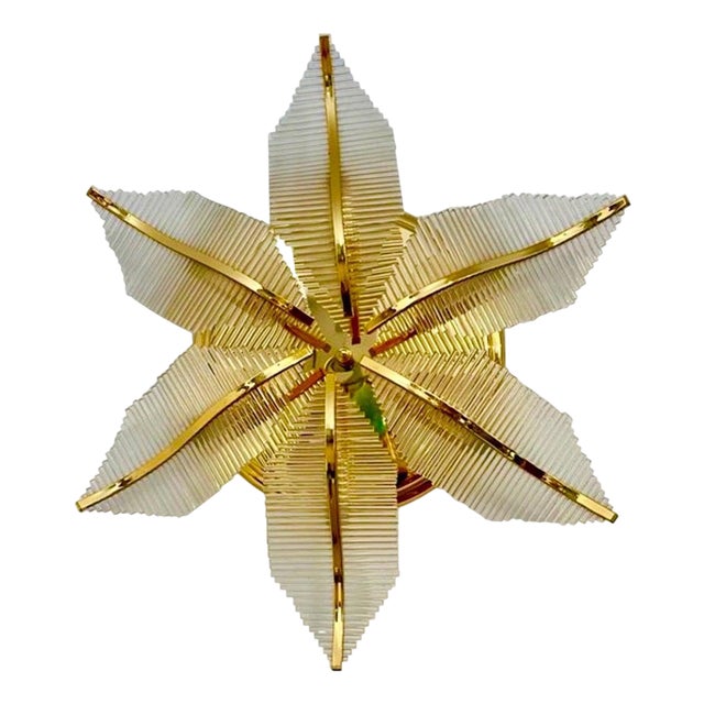Palm Glass Wall Light from Maison Scoliari, 1970s For Sale