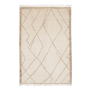 Minimalist Modern Moroccan Beni Ourain Style Hand-Knotted Wool Rug 6x9