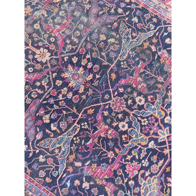 Semi-Antique Kelleh Garrus Design Berry, Plum, Indigo, with Gorgeous Highlight Colors Rug 7.9 x 16.3 For Sale In Milwaukee - Image 6 of 15