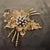 2000s Vintage Luxury Costume Jewelry Gilted Metal Italian Brooch For Sale - Image 6 of 10