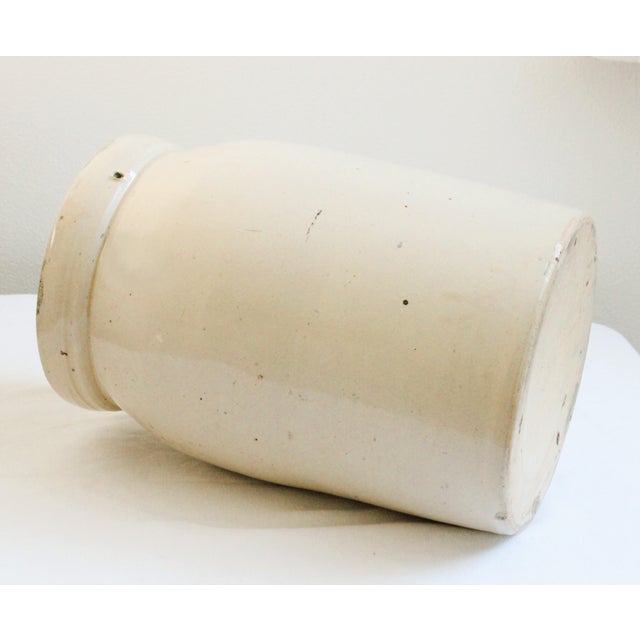 Farmhouse Large 12.25" Antique Farmhouse Rustic Stoneware Utensil Crock For Sale - Image 3 of 4