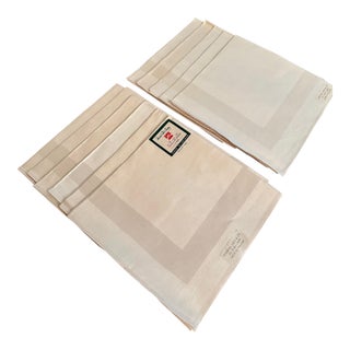 Vintage Marshall Fields Irish Linen Dinner Napkins, 18" Set of 11, Unused For Sale