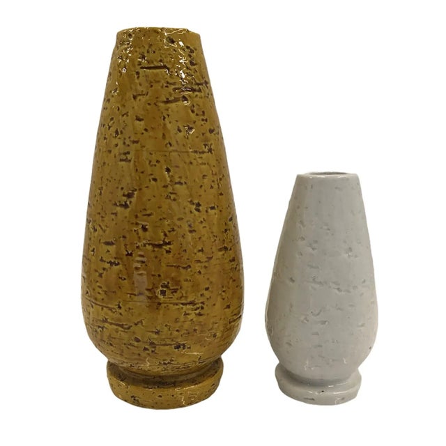 1940s Gunnar Nylund for Röstrand Organic Modern Mustard Yellow Chamotte Vase For Sale - Image 11 of 13